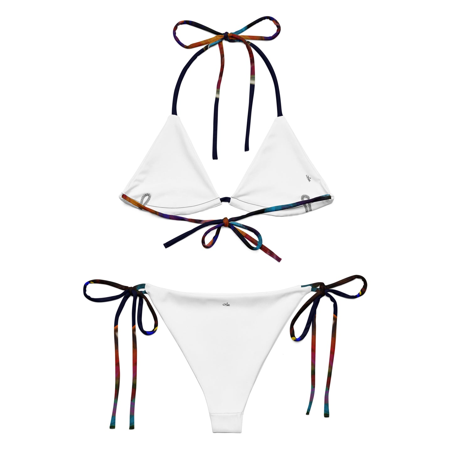 Abstract paint colors string bikini (Recycled)