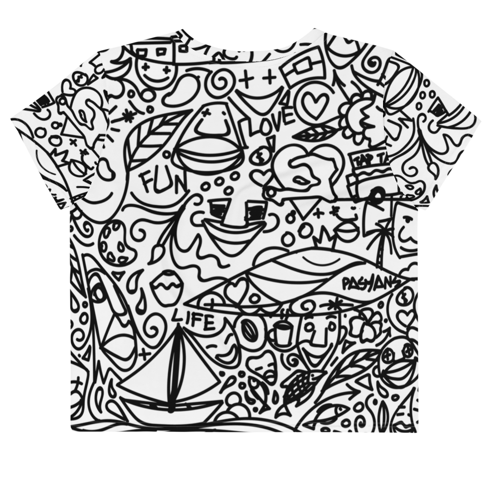 Fun 509 doodle - All over crop tee