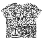 Load image into Gallery viewer, Fun 509 doodle - All over crop tee
