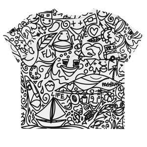 Fun 509 doodle - All over crop tee