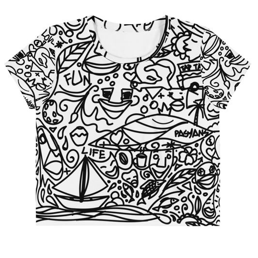 Fun 509 doodle - All over crop tee