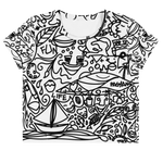 Load image into Gallery viewer, Fun 509 doodle - All over crop tee
