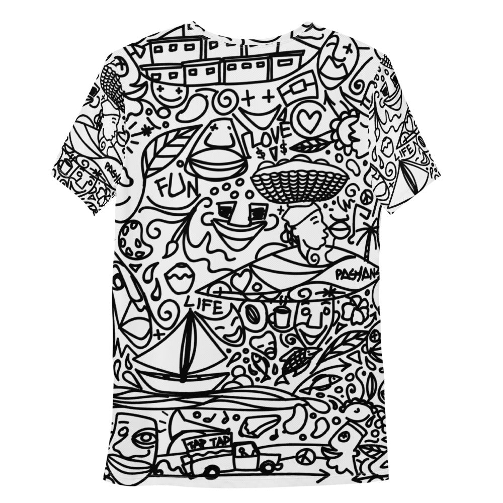 Fun 509 Doodle - OliGa - All over Print T-Shirt - B & W