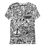 Load image into Gallery viewer, Fun 509 Doodle - OliGa - All over Print T-Shirt - B &amp; W
