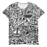 Load image into Gallery viewer, Fun 509 Doodle - OliGa - All over Print T-Shirt - B &amp; W
